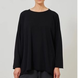 Eskandar Oversized Black Cashmere Crewneck Sweater